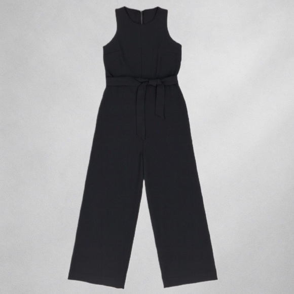 Banana Republic Women’s Black Sleeveless Wide Leg Jumpsuit  6 Belted Polyester - Picture 3 of 6